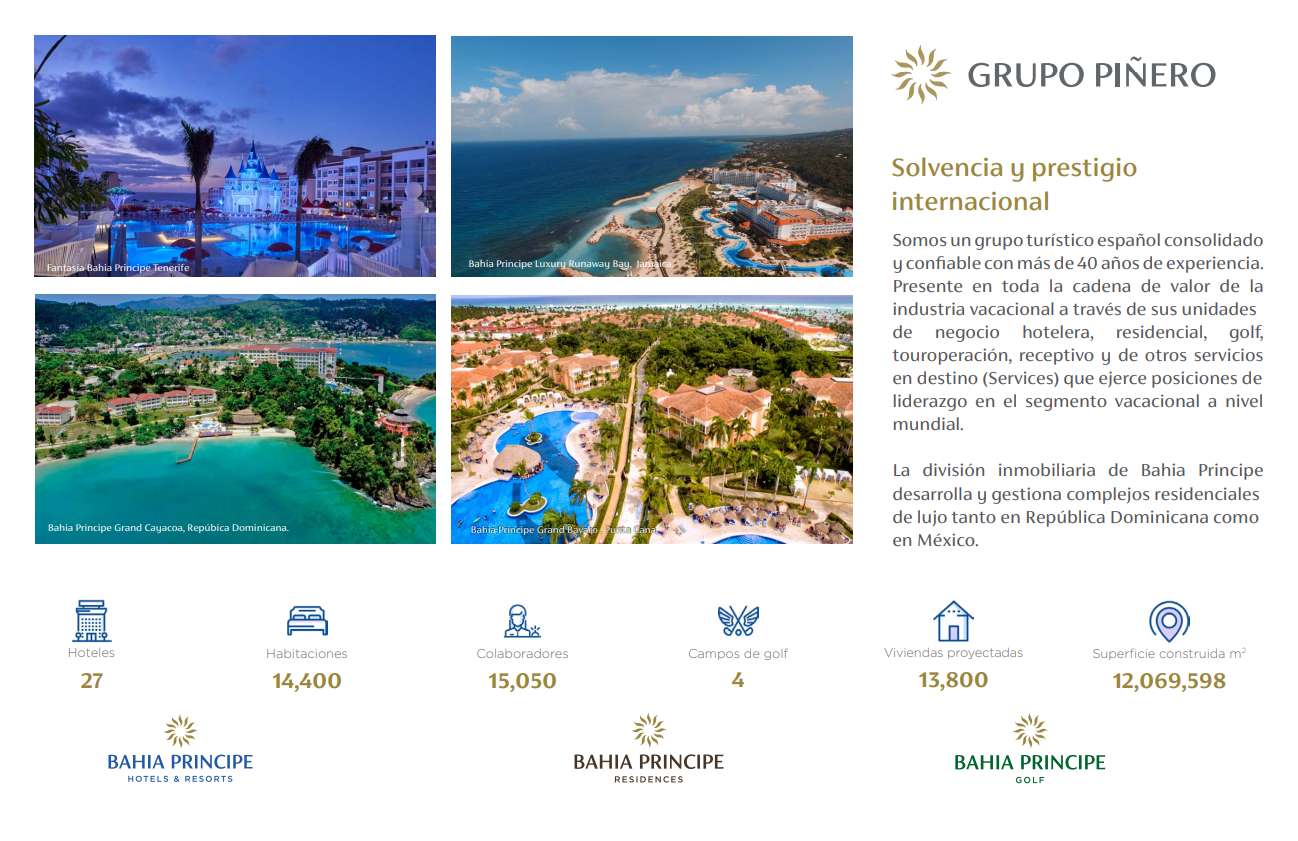 La República Dominicana se ha consolidado como uno de los destinos turísticos más dinámicos y exitosos del Caribe, combinando playas de postal, infraestructuras modernas y una oferta hotelera y residencial en constante evolución. En este contexto, Playa Nueva Romana by Bahia Principe Residences destaca como uno de los desarrollos más exclusivos del país, pensado para un público que busca tranquilidad, servicios de alto nivel y un entorno residencial-turístico muy cuidado. Panorama general de la República Dominicana y su turismo La República Dominicana ocupa la parte oriental de la isla de La Española y se ha convertido en líder regional en llegadas turísticas, con más de 11,6 millones de visitantes en 2025, una cifra récord que consolida su posición como potencia turística del Caribe. Este crecimiento sostenido se apoya tanto en el turismo vacacional clásico de sol y playa como en segmentos complementarios como golf, turismo de lujo, cruceros, turismo de negocios y turismo inmobiliario. El país cuenta con una extensa red de aeropuertos internacionales, modernos puertos de cruceros y una planta hotelera de primer nivel, operada por grandes cadenas internacionales y grupos españoles muy activos en el litoral caribeño. Los destinos más conocidos siguen siendo Punta Cana–Bávaro, La Romana–Bayahíbe, Puerto Plata, Samaná y Santo Domingo, cada uno con su propia personalidad: desde los todo incluido frente a playas kilométricas, hasta el encanto colonial de la capital o las bahías más vírgenes en el noreste. En los últimos años ha crecido con fuerza el interés por proyectos residenciales y mixtos (hotel + villas + apartamentos) vinculados a campos de golf, marinas y clubs de playa, donde el visitante no solo se aloja sino que puede comprar o alquilar propiedades de medio y largo plazo. Este modelo ha impulsado también el turismo de inversión, con muchos extranjeros que combinan uso vacacional con rentabilidad en alquiler. La aportación del turismo a la economía dominicana es muy relevante: el sector genera miles de empleos directos e indirectos, atrae inversión extranjera y supone miles de millones de dólares anuales en ingresos, según estimaciones oficiales y organismos como el WTTC. El Gobierno ha reforzado en los últimos años la promoción internacional, la conectividad aérea y las medidas de seguridad sanitaria, lo que ha permitido batir récords de llegadas incluso en un contexto global complejo. Playa Nueva Romana by Bahia Principe Residences Playa Nueva Romana se ubica en la costa este-sureste de la República Dominicana, en la provincia de San Pedro de Macorís, en una posición estratégica a aproximadamente 45 minutos de Santo Domingo y relativamente cerca de otros polos turísticos importantes. Forma parte de un gran complejo residencial y turístico desarrollado bajo la marca Bahia Principe Residences & Golf, que combina hoteles cinco estrellas, residencias de lujo, campos de golf y servicios complementarios en un entorno cerrado y vigilado. Uno de los rasgos más atractivos de Playa Nueva Romana es su extensa franja de playa privada de arena blanca y aguas cristalinas del mar Caribe, con más de dos kilómetros de litoral de acceso controlado para residentes y huéspedes. Es una playa tranquila, poco concurrida en comparación con zonas más masificadas, lo que la hace ideal para quienes priorizan el descanso, la seguridad y un ambiente más exclusivo. La presencia de palmeras, jardines cuidados y un diseño paisajístico orientado al bienestar refuerza esta sensación de resort-residencial de alta gama. En cuanto a infraestructuras, el complejo integra una oferta muy completa de ocio y deporte: dispone de dos campos de golf, uno de 18 hoyos con estándar PGA y otro ejecutivo de 9 hoyos, que convierten a Playa Nueva Romana en un destino atractivo para aficionados y jugadores avanzados. Además, cuenta con zonas deportivas con canchas de tenis, fútbol, baloncesto y vóley, parques infantiles, piscinas, club de playa con restaurante y piscina infinity, y acceso a las instalaciones y servicios de dos hoteles cinco estrellas Bahia Principe, incluyendo restauración, spa y casino. El componente residencial es clave: el desarrollo integra villas, apartamentos y proyectos como Vistas Golf y otras fases que se han ido lanzando progresivamente, con propiedades orientadas tanto a residencia permanente como a segunda vivienda o inversión en alquiler vacacional. Una parte importante de estas unidades se sitúa en primera línea de mar o frente al campo de golf, con vistas abiertas y servicios de comunidad como seguridad 24 horas, mantenimiento de áreas comunes y acceso restringido para propietarios y sus invitados. En los últimos años, Bahia Principe Residences ha seguido invirtiendo en la mejora del complejo con proyectos como AIRE by Bahia Principe Residences, un centro de ocio y negocio próximo al campo de golf ejecutivo en el que se han anunciado más de tres millones de dólares de inversión. Este centro incorpora minimarket, business center con espacios de coworking y salas de reuniones, gimnasio con áreas específicas para pesas, máquinas, yoga y pilates, pistas de pádel, zona infantil y diferentes espacios sociales y comerciales para nuevos negocios, reforzando el carácter de “ciudad resort” autosuficiente. La puesta en marcha de este tipo de infraestructuras, además de dar servicios a residentes y visitantes, contribuye al desarrollo económico local generando decenas de empleos durante la construcción y la operación.​ Otra pieza destacada del proyecto es la marina privada, en fase de desarrollo, que promete añadir un atractivo adicional para los amantes de la náutica y consolidar Playa Nueva Romana como destino de turismo residencial de alto nivel ligado al mar y al golf. La combinación de marina, golf, playa privada, hoteles cinco estrellas y residencias de lujo sitúa este enclave en la línea de otros grandes masterplans caribeños, pero con la ventaja de su proximidad a Santo Domingo y a infraestructuras clave del país. En conjunto, Playa Nueva Romana by Bahia Principe Residences representa muy bien la evolución reciente del turismo dominicano hacia modelos mixtos de hotelería y real estate, dirigidos a un viajero y a un inversor que buscan algo más que unas vacaciones puntuales. Es un entorno pensado para vivir, pasar largas temporadas o combinar ocio, teletrabajo y deporte, en un país donde el turismo sigue batiendo récords y la costa caribeña continúa siendo uno de los activos más potentes de la República Dominicana. Seguimientos Precios de villas y apartamentos en Playa Nueva Romana ¿Qué actividades ofrece el beach club de Bahía Príncipe Cómo reservar una estancia en Playa Nueva Romana Comparación de Playa Nueva Romana con Cap Cana Mejores rutas para llegar desde el aeropuerto a Playa Nueva Romana 