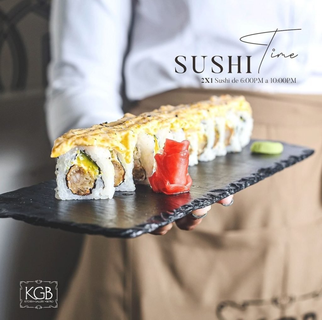 KGB Kitchen Gallery Bistro Internacional Avenida Juan Pablo Duarte, Santiago De Los Caballeros, República Dominicana 809-724-8457 HORARIOS Domingos a Jueves 7:00 a.m. – 12:00 a.m. Viernes y Sábados 7:00 a.m. – 1:00 a.m. Lunes de Tragos! 2×1 en bebidas de 5:00 p.m. a 9:00 p.m. Martes de Sushi  2×1 en Sushi de 6:00 p.m. a 10:00 p.m. Miércoles de Ensaladas créalas a tu gusto.